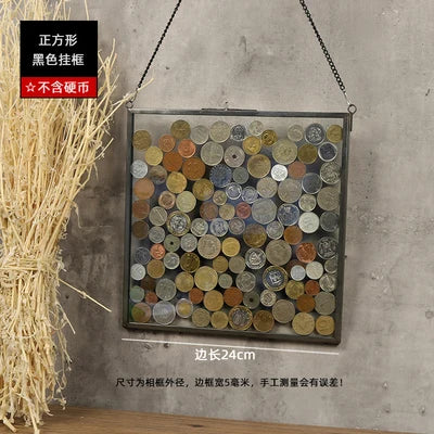 Hexagonal Glass Storage Box Coin Collection Box Photo Frame Specimen Holder Picture Frame Photo Rack Display Stand Organizer