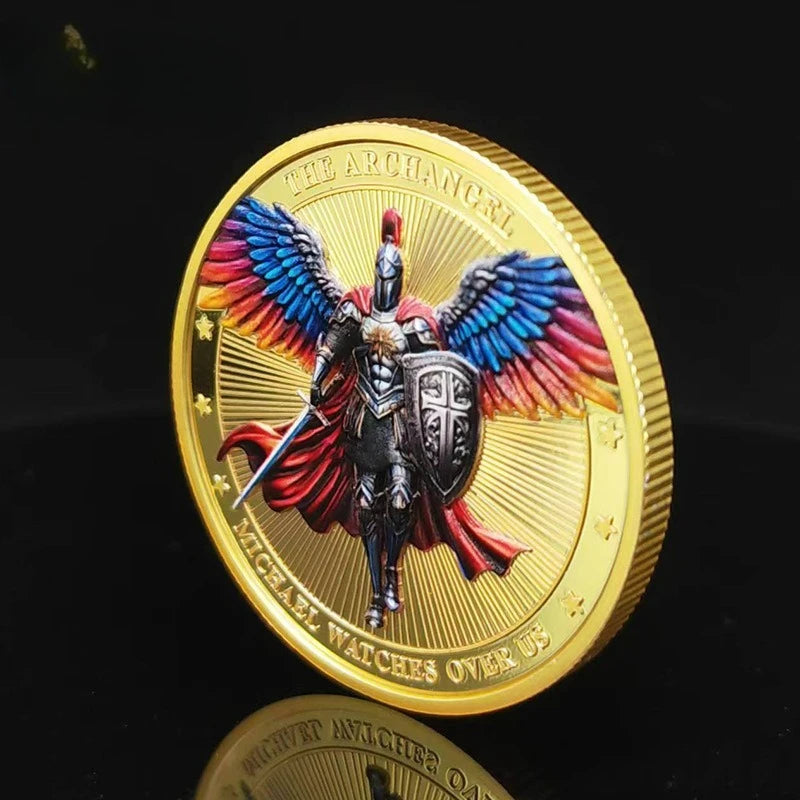 Saint Michael Angel Souvenir Coin Wings Knight Warrior Collection Coin Challenge Coin Commemorative