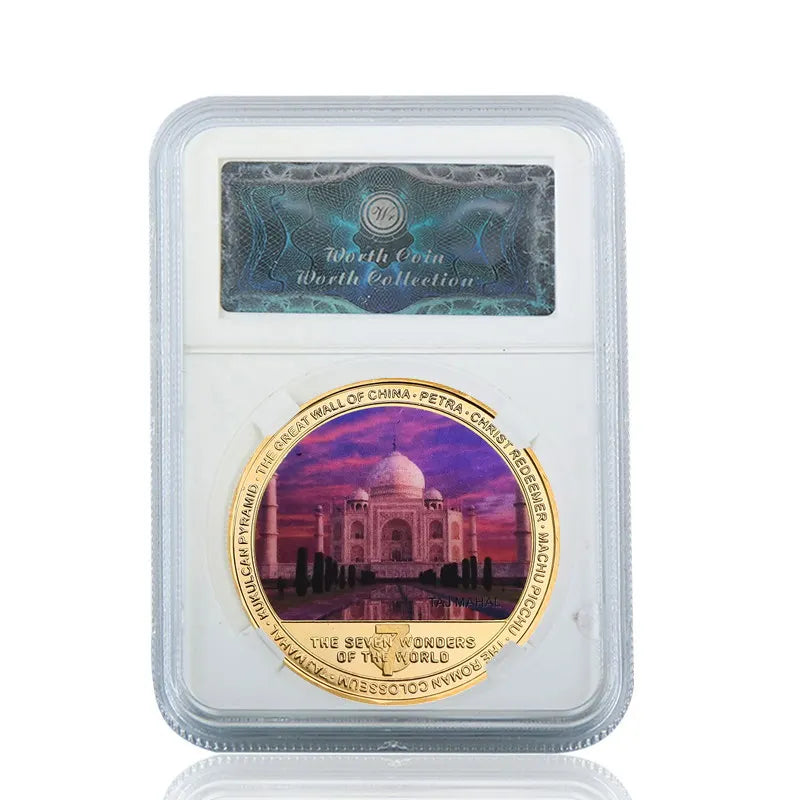 Seven Wonders of the World Gold-Plated Commemorative Coin Set