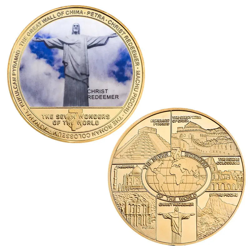 Seven Wonders of the World Gold-Plated Commemorative Coin Set