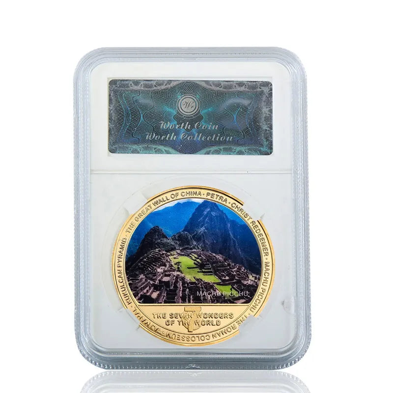 Seven Wonders of the World Gold-Plated Commemorative Coin Set