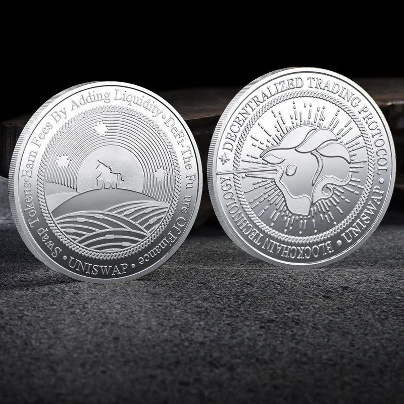 Bitcoin BTC ETH ADA XLM SHIB DOGE XRP SOL DOT LINK LTC UNI Coin Physical Metal Crypto Currency Coin Collection with Plastic Case