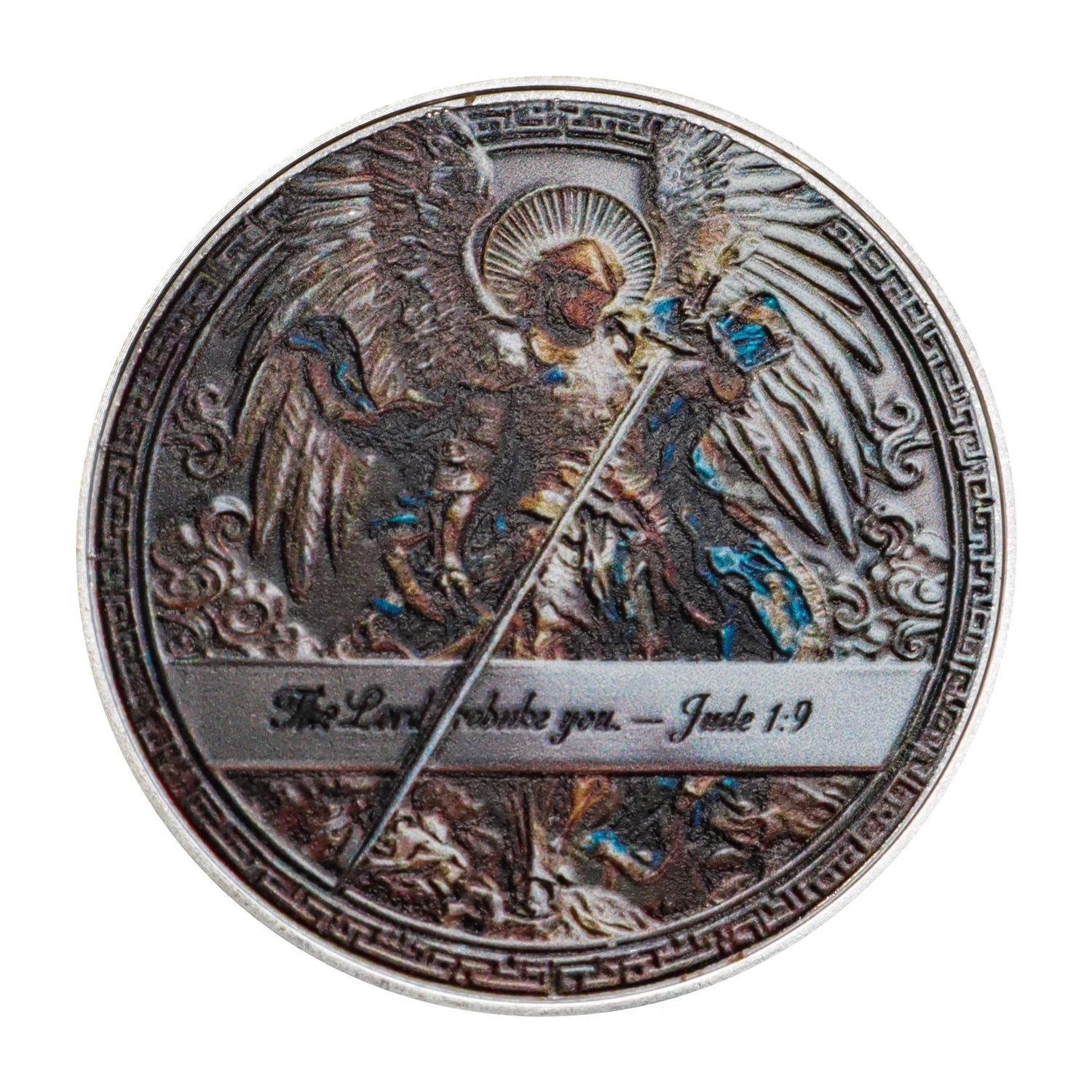 1pc Archangel Michael Commemorative Coin Guardian Angel Christian Faith Challenge Token Coin Family Gathering Gifts