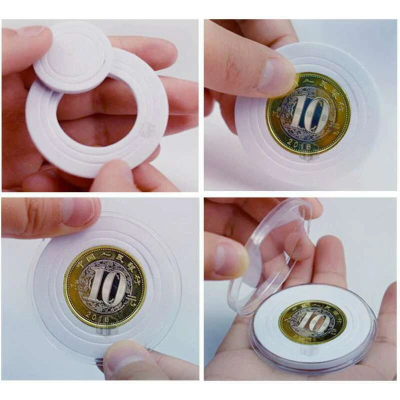 30pcs 20/25/30/35/40mm Coin Storage Box Wooden Commemorative Coin Collection Protector Storage Box Case
