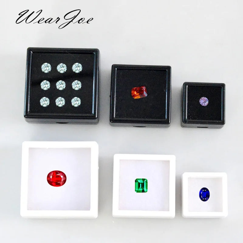 Glass Diamond Display Case  12-Slot Gem Coin & Jewelry Box