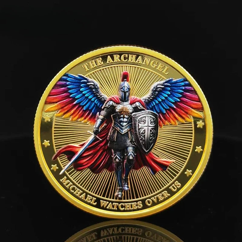 Saint Michael Angel Souvenir Coin Wings Knight Warrior Collection Coin Challenge Coin Commemorative
