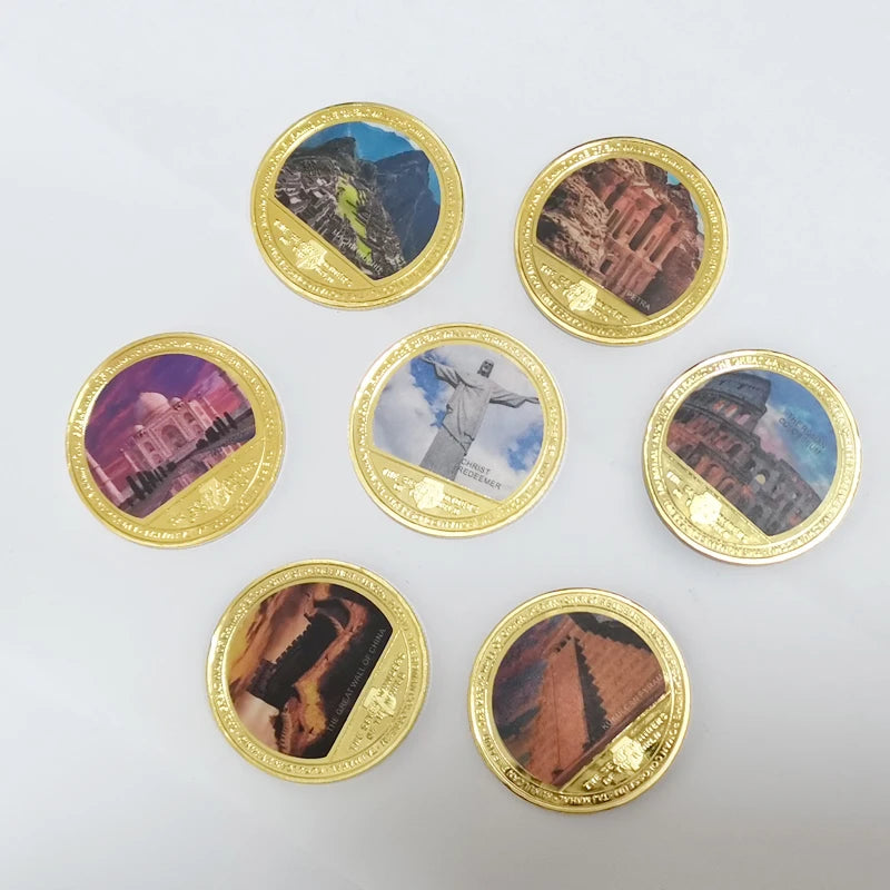 Seven Wonders of the World Gold-Plated Commemorative Coin Set