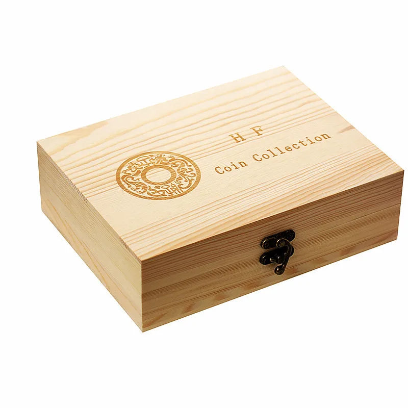 30-Piece Wooden Coin Storage Box  Multi-Size Collector Case