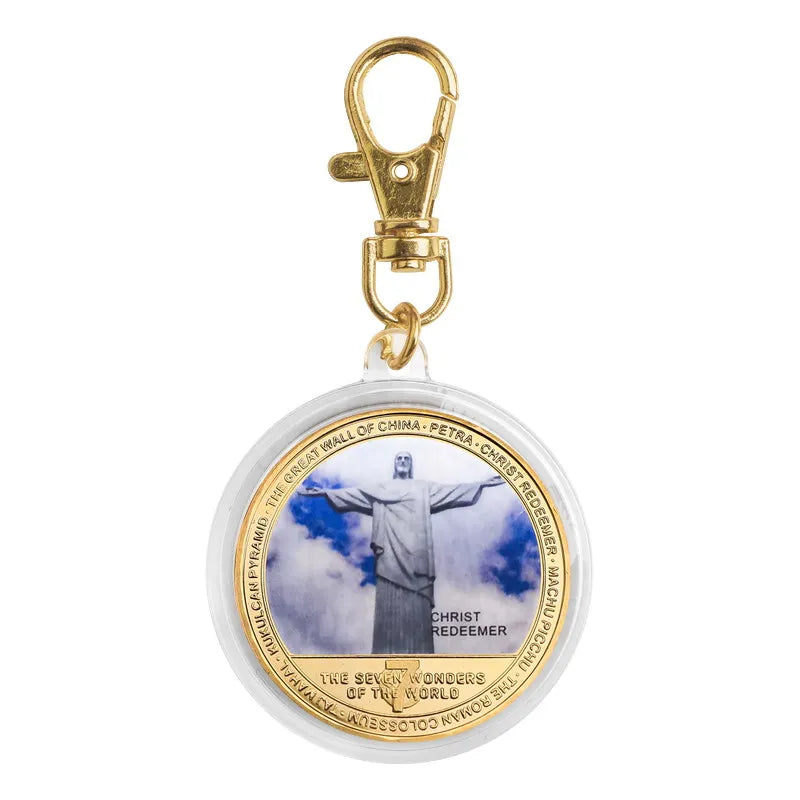 The Seven Wonders of The World Gold Plated Commemorative Challenge Coins Souvenir Business Gift for Father Collectible Gift