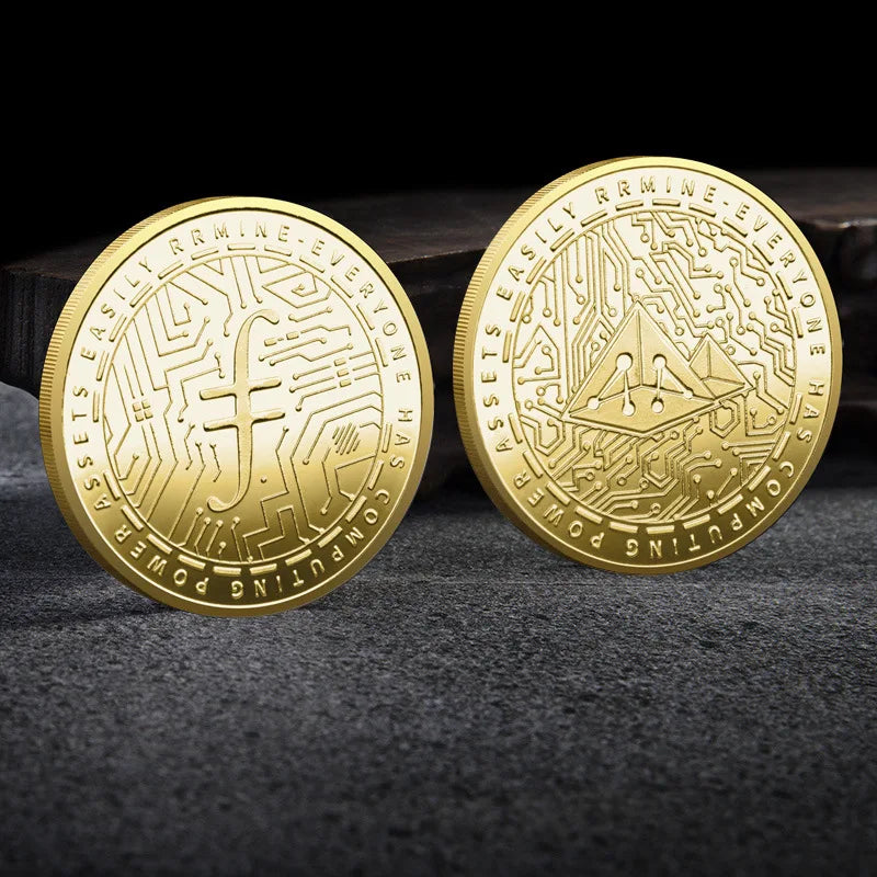 Crypto Commemorative Coin Set  BTC ETH & 12 More Coins