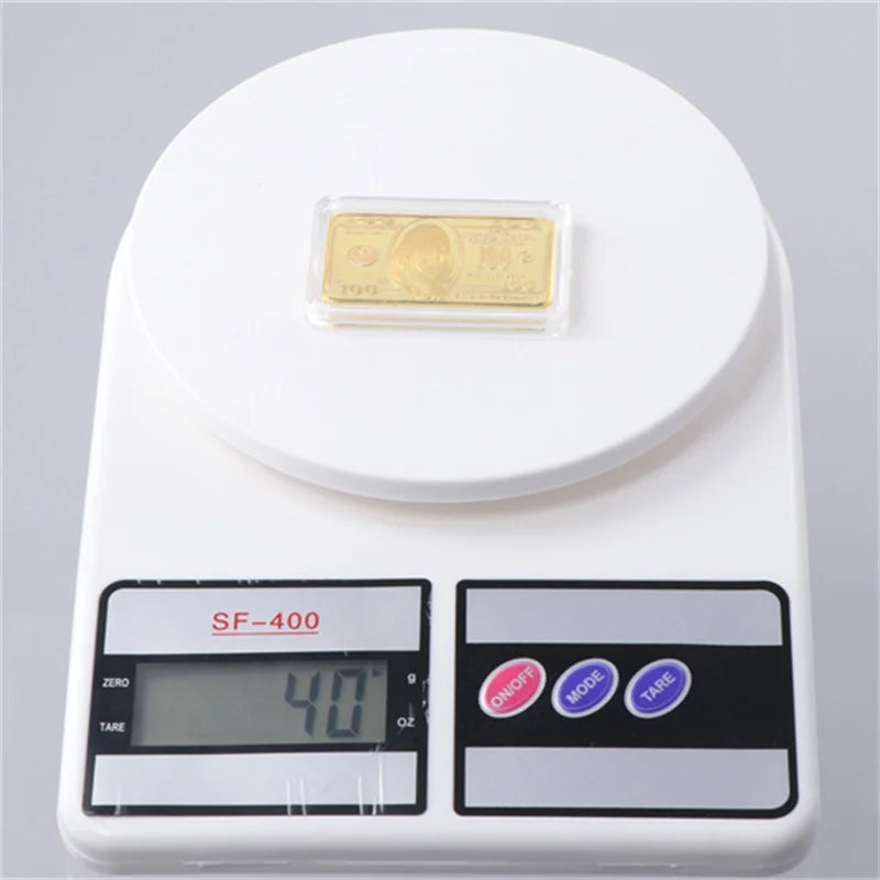 1pcs USA 100 Dollar Bullion 24k Gold Bar American Metal Coin Golden Bars USD With Gif