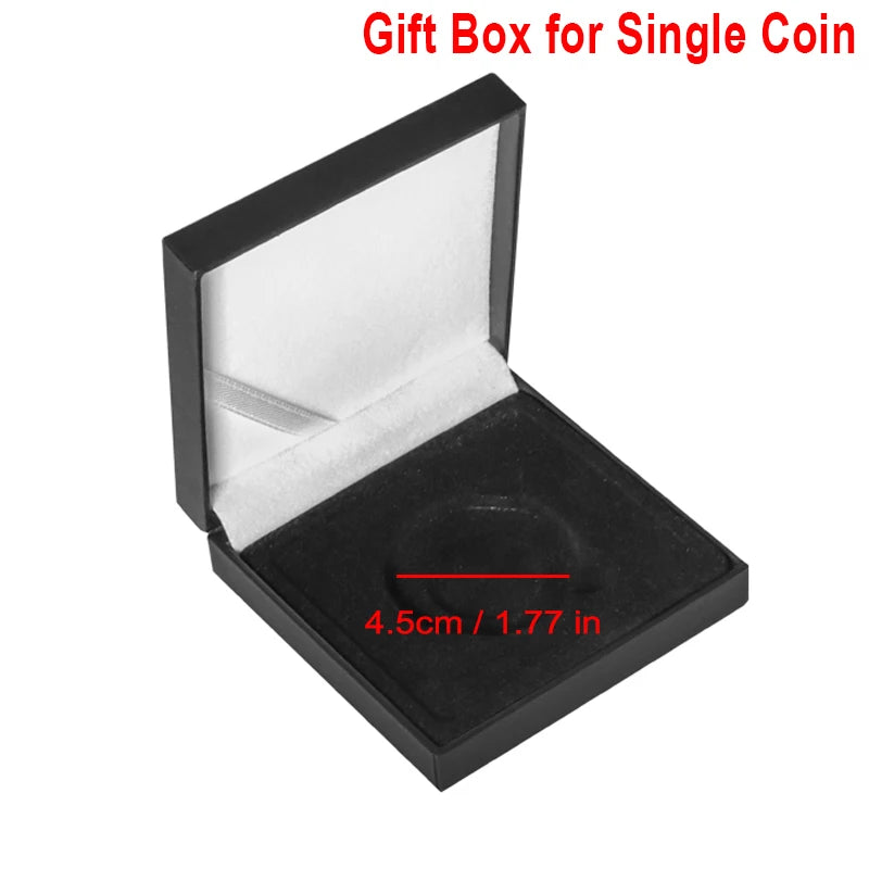 Collectible Coins Holder Challenge Medal Coin Display Case Black Storage Gift Box for Home Decor Desk Organizer For Collectors,
