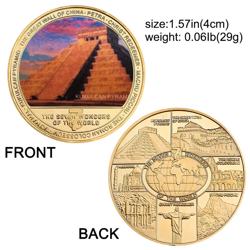 Seven Wonders of the World Gold-Plated Commemorative Coin Set