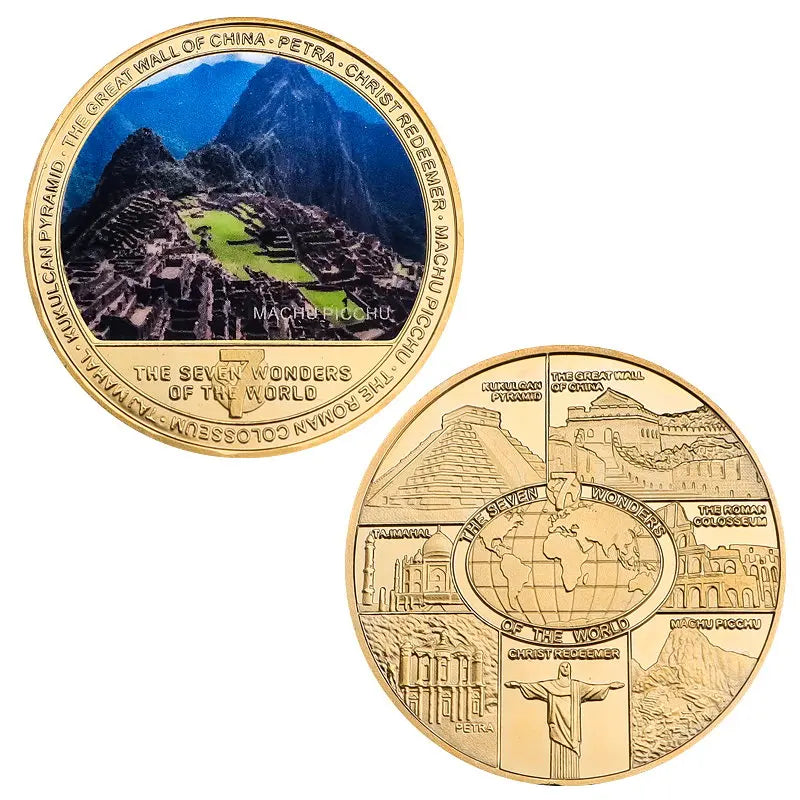 Seven Wonders of the World Gold-Plated Commemorative Coin Set