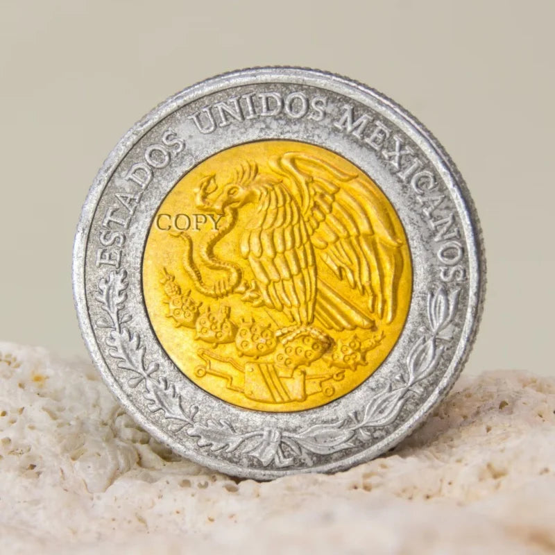 New Cat Meme Coin Mexican Bicolor Coins Funny Peso Eagle Snake Collection Commemorative  Custom COPY For Home Ornaments