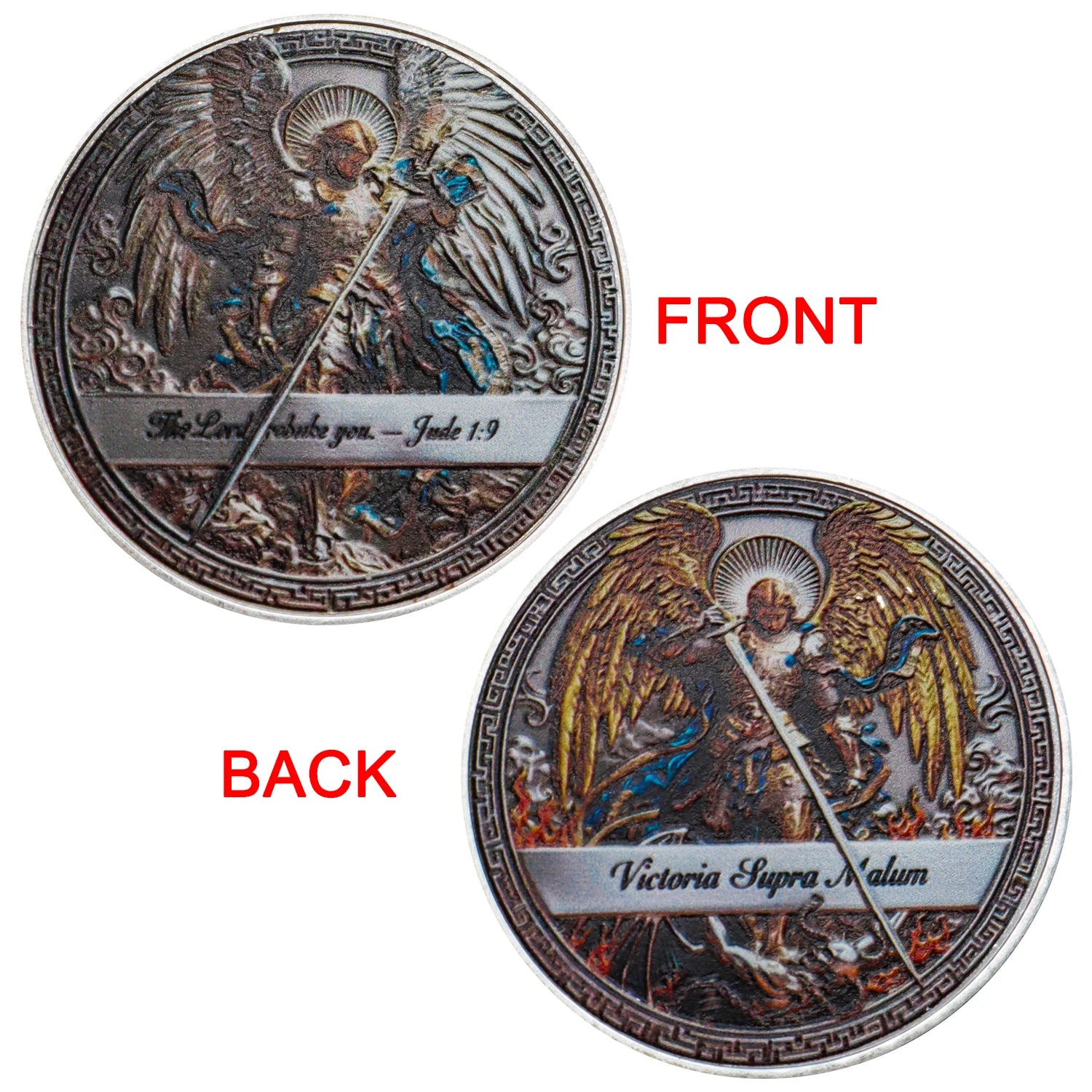 1pc Archangel Michael Commemorative Coin Guardian Angel Christian Faith Challenge Token Coin Family Gathering Gifts