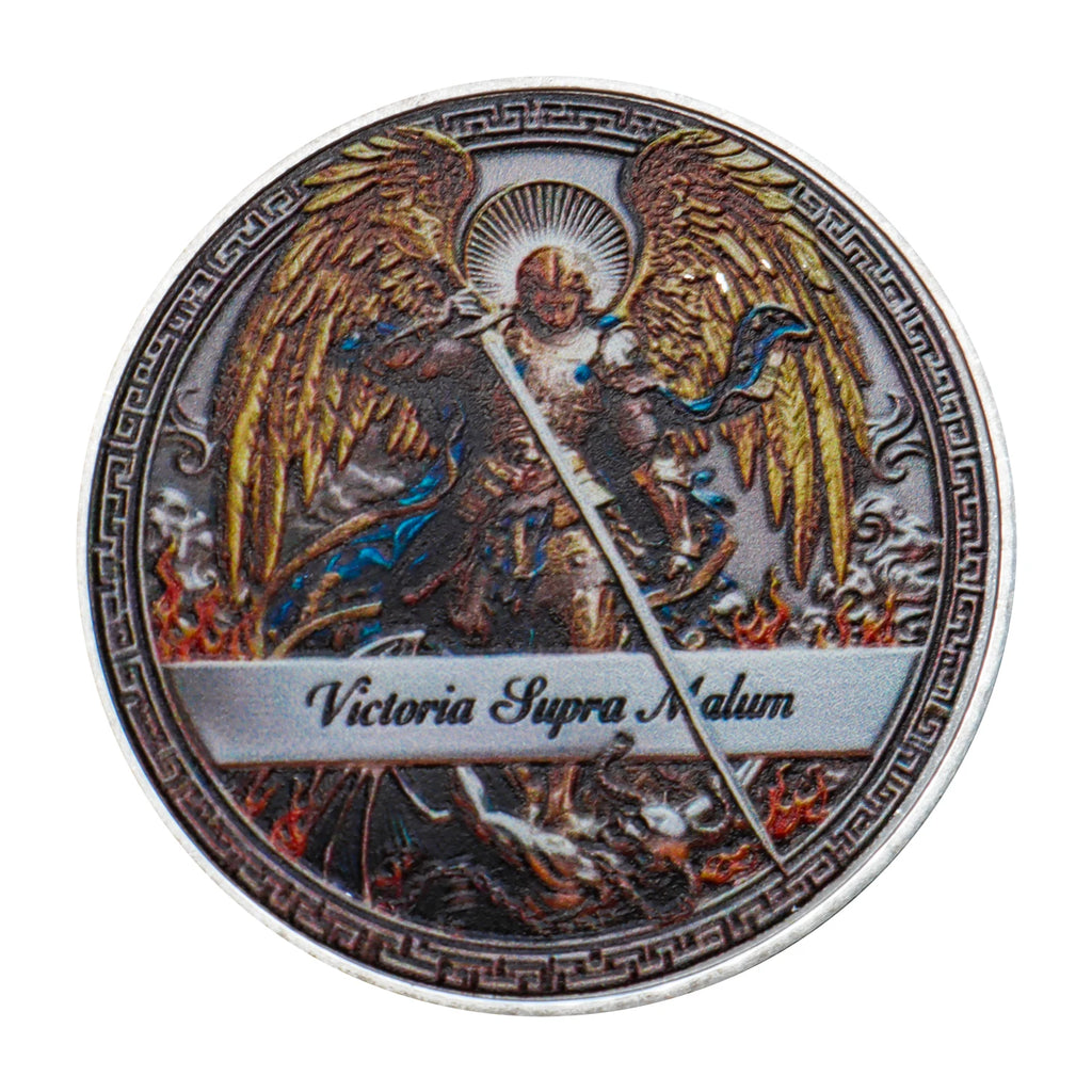 1pc Archangel Michael Commemorative Coin Guardian Angel Christian Faith Challenge Token Coin Family Gathering Gifts