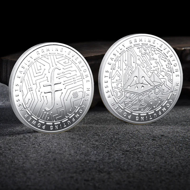 Bitcoin BTC ETH ADA XLM SHIB DOGE XRP SOL DOT LINK LTC UNI Coin Physical Metal Crypto Currency Coin Collection with Plastic Case