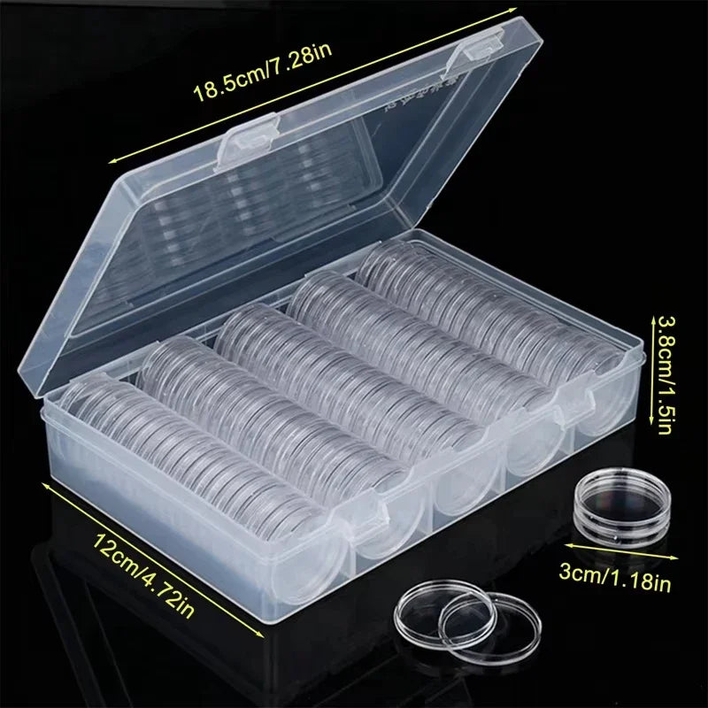 27Mm/30Mm Transparent Coin Cases Coins Storage Capsules Protection Box Container Holder Coin Collect Box Case Collect
