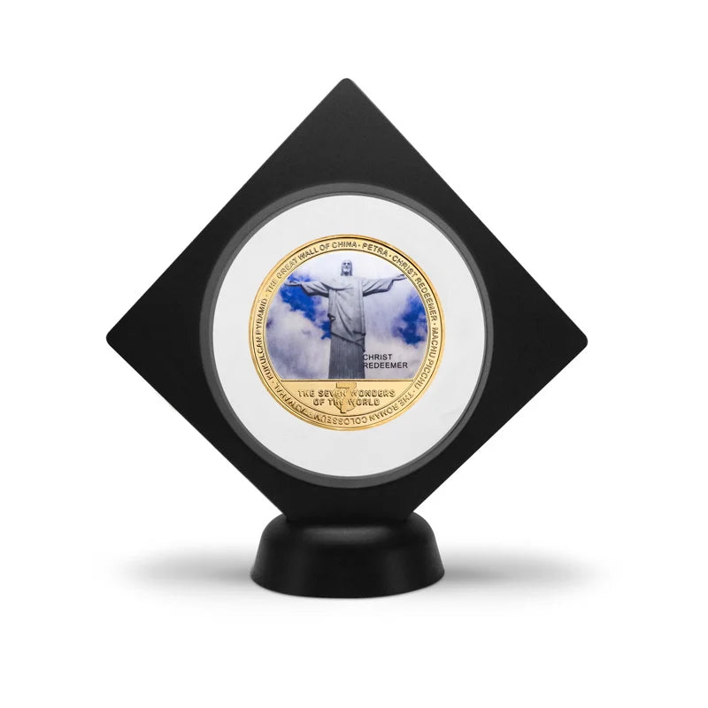 The Seven Wonders of The World Gold Plated Commemorative Challenge Coins Souvenir Business Gift for Father Collectible Gift