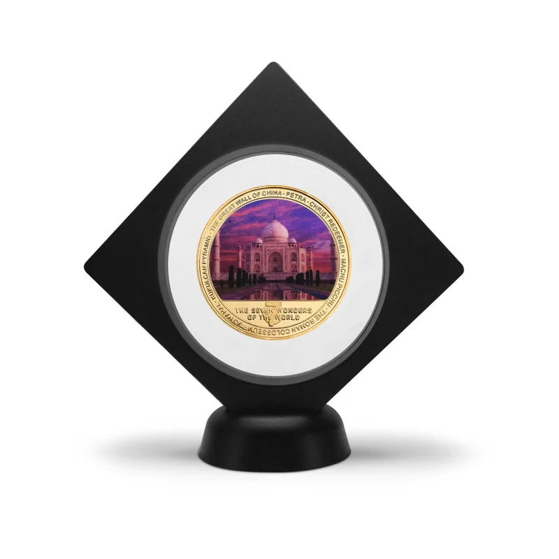 The Seven Wonders of The World Gold Plated Commemorative Challenge Coins Souvenir Business Gift for Father Collectible Gift