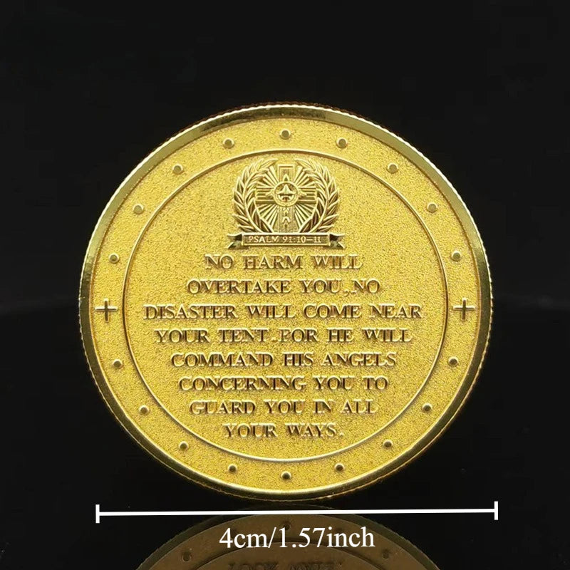 Saint Michael Angel Souvenir Coin Wings Knight Warrior Collection Coin Challenge Coin Commemorative