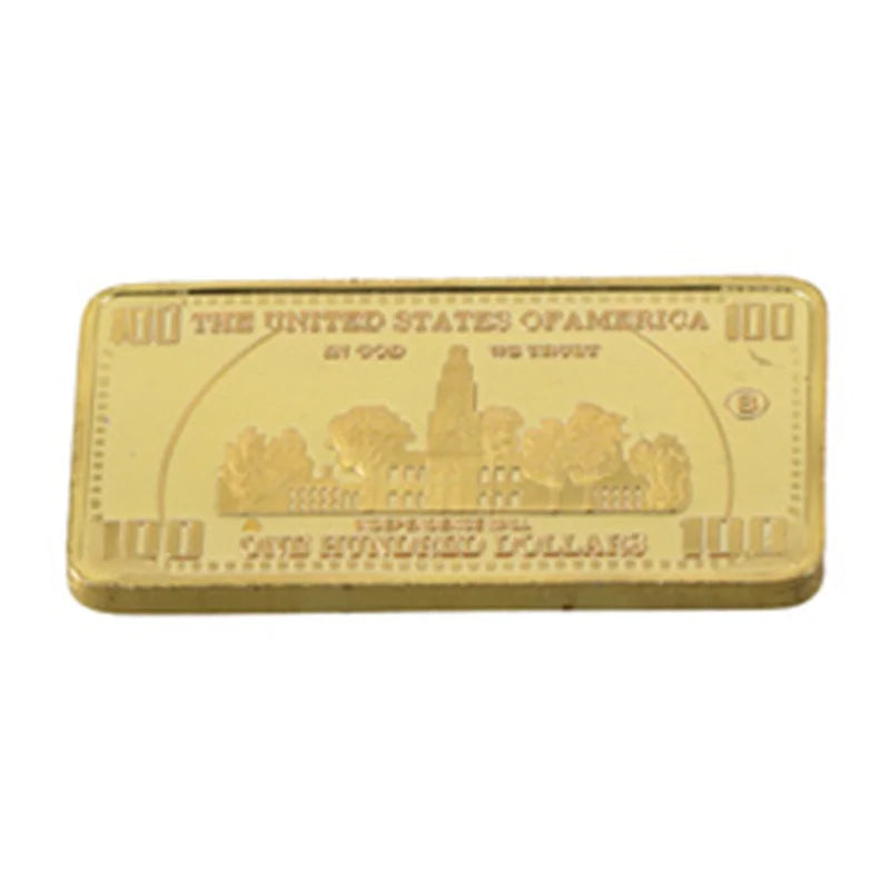 USA $100 Gold Bar Novelty Coin  24K Gold-Plated Collectible