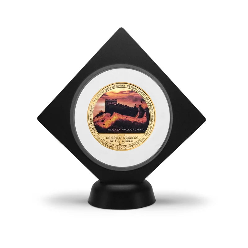 The Seven Wonders of The World Gold Plated Commemorative Challenge Coins Souvenir Business Gift for Father Collectible Gift