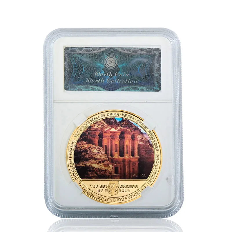 Seven Wonders of the World Gold-Plated Commemorative Coin Set