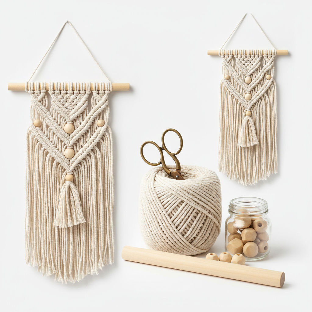 DIY Macrame Wall Hanging Kit for Beginners - Boho Home Decor Craft Set